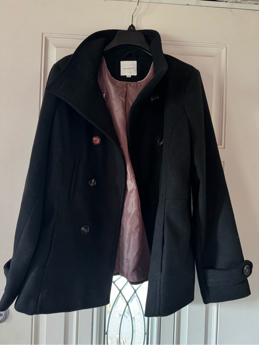Thread & Supply Women’s Black Wool Peacoat- XL